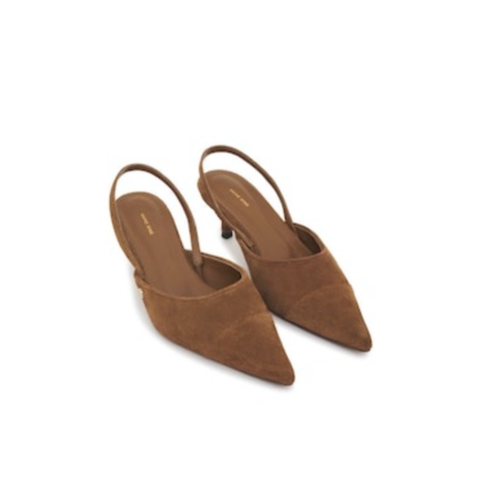 NIB Anine Bing Camel Suede Willa Slingback Heels 40 $450